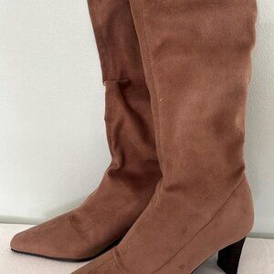 Karen Scott Empress Knee High Heeled Boots Sz7 NWOT Faux Leather Style Comfort